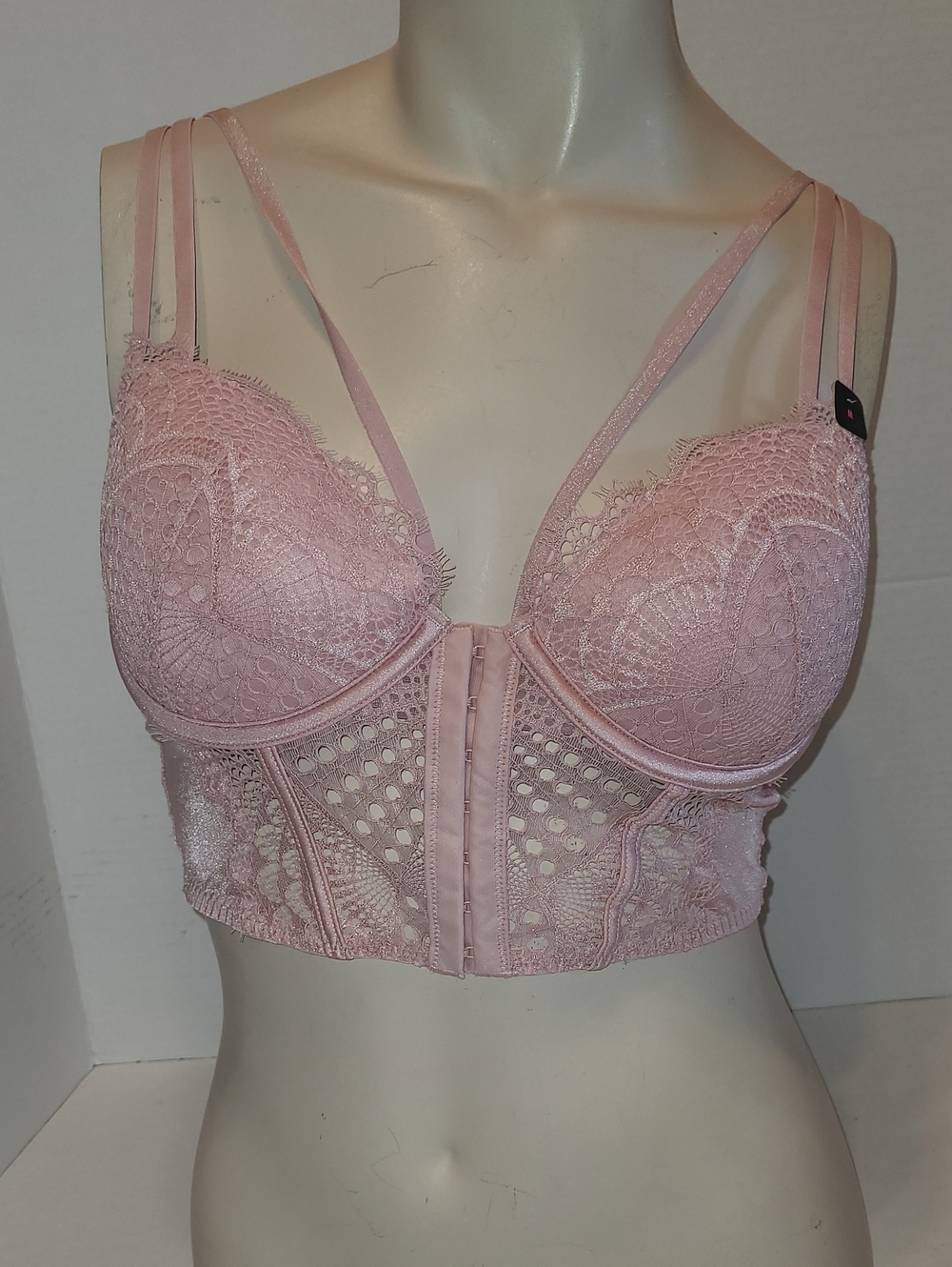 La Senza Pink Sexy Strappy Bustier Bralette NWT Size Med